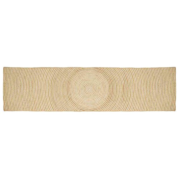 vidaXL Tapis Naturel et Blanc 80 x 400 cm Jute