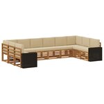 vidaXL Ensemble de canapés d'extérieur 10 pc Naturel et Beige
