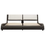 vidaXL Cadre de lit Gris et blanc 160 x 200 cm Simili cuir