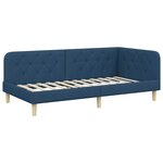 vidaXL Cadre de lit d'angle Bleu 90 x 190 cm tissu