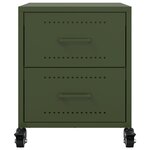 vidaXL Tables de chevet 2 Pièces vert olive 36x39x43 5 cm acier