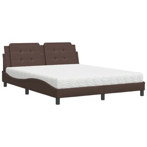 vidaXL Lit avec matelas Zadar marron 160x200 cm similicuir