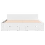 vidaXL Cadre de lit avec tiroirs sans matelas blanc 140x190 cm