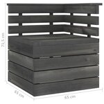 vidaXL Salon palette de jardin 5 Pièces Bois de pin massif Gris foncé