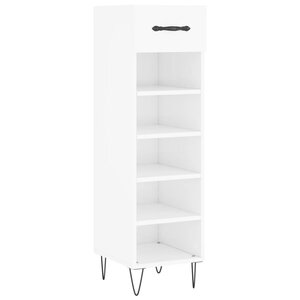 vidaXL Armoire à chaussure Blanc brillant 30x35x105 cm Bois ingénierie