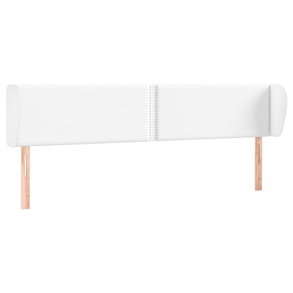 vidaXL Tête de lit avec oreilles Blanc 203x23x78/88 cm Similicuir