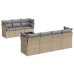 vidaXL Salon de jardin avec coussins 8 Pièces beige résine tressée