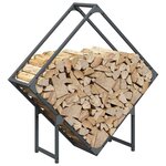 vidaXL Portant de bois chauffage anthracite 80x25x80 cm