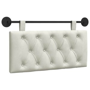 vidaXL Tête de lit suspendue Avec lumière LED Crème Velours