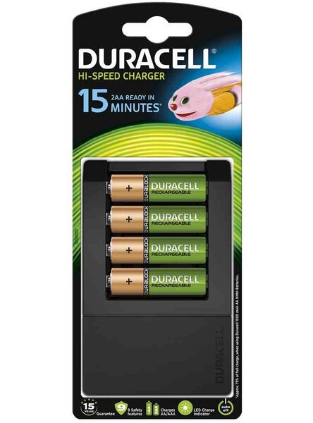 Chargeur 'CEF 15' Ultra Rapide 15 minutes Avec 4 Piles AA DURACELL