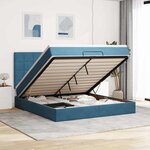 VidaXL Cadre de lit ottoman avec matelas bleu foncé 160x200 cm velours
