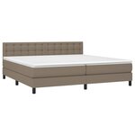 vidaXL Sommier à lattes de lit et matelas et LED Taupe 200x200cm Tissu