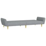 vidaXL Canapé-lit à 2 places avec repose-pied gris clair tissu