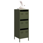 vidaXL Buffet vert olive 39x35x103 5 cm acier