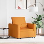vidaXL Canapé-lit convertible 3-en-1 jaune foncé en tissu