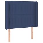 vidaXL Tête de lit avec oreilles Bleu 93x16x118/128 cm Tissu