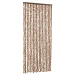 vidaXL Rideau anti-mouches beige et marron foncé 56x185 cm chenille