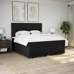vidaXL Sommier à lattes de lit avec matelas Noir 180x200 cm Tissu