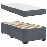vidaXL Cadre de lit avec matelas Gris foncé 90 x 190 cm tissu