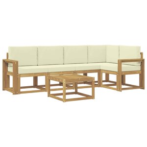 vidaXL Ensemble de canapés d'extérieur 6 Pièces Blanc et crème