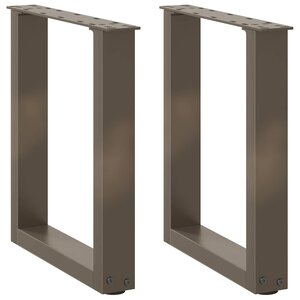 vidaXL Pieds de table basse en U 2 pièces Acier naturel 38 x (42-43) cm Acier