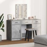 vidaXL Table de Toilette 3 Pièces Gris 50 x 41 x 135 cm Bois d'ingénierie