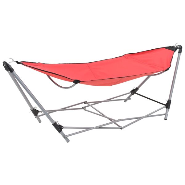 vidaXL Hamac avec support pliable Rouge