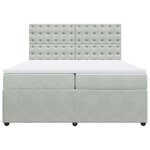 vidaXL Sommier à lattes de lit et matelas Gris clair 200x200cm Velours