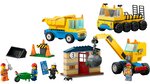 LEGO City - Ensemble de Construction Camions de Chantier et Grue à Boule de Démolition - 60391