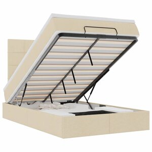 vidaXL Cadre de lit ottoman avec matelas crème 120x200cm tissu