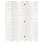 vidaXL Cloison de séparation 5 panneaux blanc bois de paulownia massif