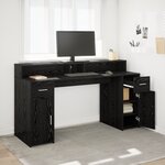 vidaXL Bureau Chêne Noir 160x55x91 cm Bois d'ingénierie