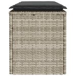 vidaXL Banc de jardin coussin gris clair 110x40x44 cm résine tressée