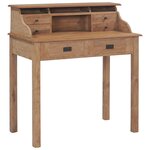 Bureau table meuble travail informatique 100 cm bois de teck massif 0502117