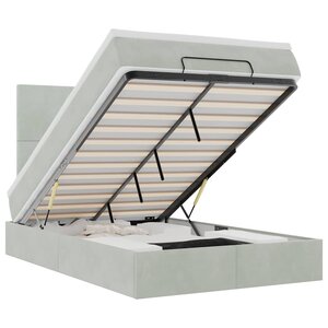 vidaXL Cadre de lit ottoman avec matelas gris clair 120x190 cm velours