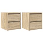 vidaXL Tables de chevet murales 2 Pièces chêne sonoma 38x34x40 cm