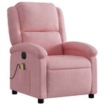 vidaXL Fauteuil inclinable de massage électrique rose velours
