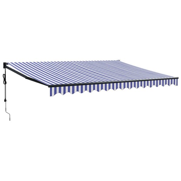 vidaXL Auvent rétractable automatique bleu et blanc 4 5x3 m