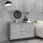 vidaXL Buffet gris béton 102x35x70 cm bois d'ingénierie