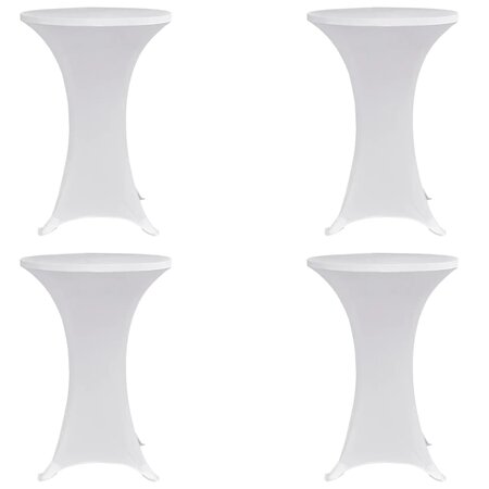 vidaXL Housses élastiques de table Ø 60 cm Blanc 4 Pièces