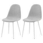 Venture Home Chaises à manger lot de 2 Polar polyester gris/blanc