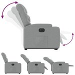 vidaXL Fauteuil inclinable électrique gris clair tissu