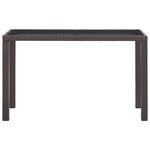vidaXL Table de jardin Marron 123x60x74 cm Résine tressée