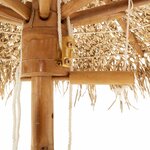 vidaXL Parasol Tiki avec auvent en feuille de bananier 150 cm bambou
