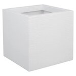 EDA PLASTIQUE Bac a fleurs carré Graphit Up - 21 L - 29,5 x 29,5 x 29,5 cm - Blanc cérusié