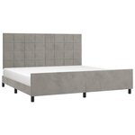 vidaXL Cadre de lit sans matelas gris clair 200x200 cm velours
