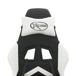 vidaXL Chaise de jeu Noir et blanc Similicuir