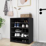 vidaXL Armoire à chaussures Noir 60x35x70 cm Bois d’ingénierie