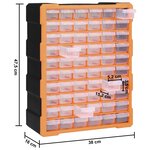 vidaXL Organisateur multi-tiroirs avec 60 tiroirs 38x16x47 5 cm
