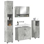 vidaXL Ensemble de mobilier de salle de bain 4 Pièces Gris béton